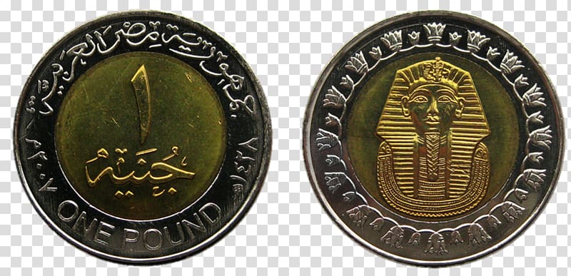 Coin Egyptian pound One pound Piastre, egyptian pound transparent background PNG clipart