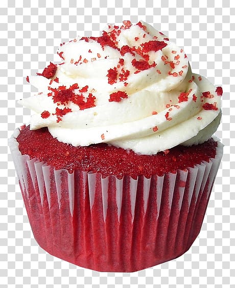Red velvet cake Cupcake Frosting & Icing Muffin Birthday cake, red velvet cupcake transparent background PNG clipart
