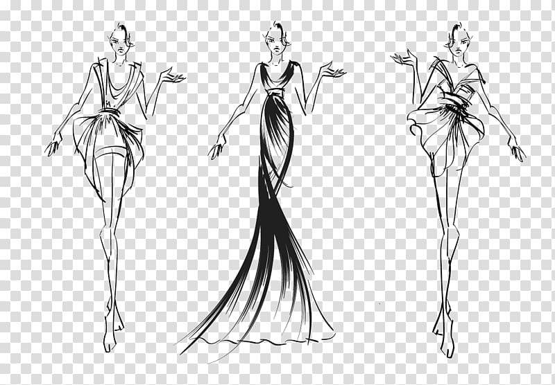Fashion illustration Croquis Model Drawing, model transparent background PNG clipart