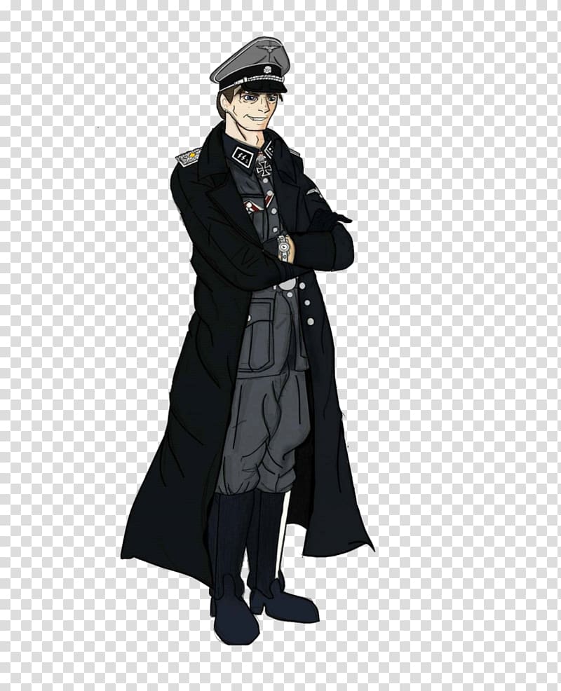 Trench coat Leather Art Second World War Costume, anime about nazi germany transparent background PNG clipart