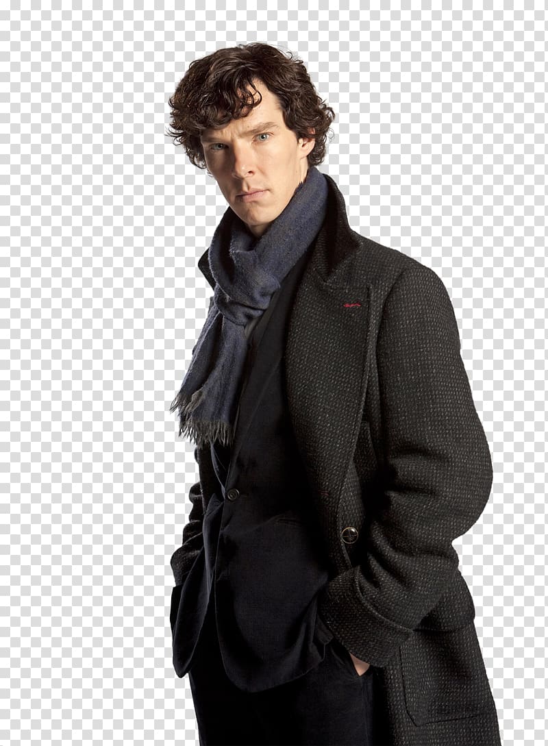 man wearing black coat, Benedict Cumberbatch Sherlock Holmes Doctor Watson Coat, benedict cumberbatch transparent background PNG clipart