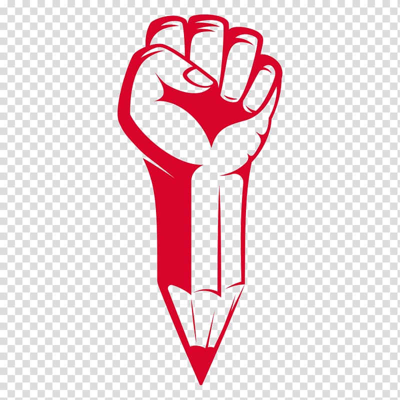 red fist and pencil art, Symbol Icon, Fist pencil transparent background PNG clipart