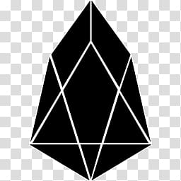 white geometric shape artwork, Eos Logo Black transparent background PNG clipart