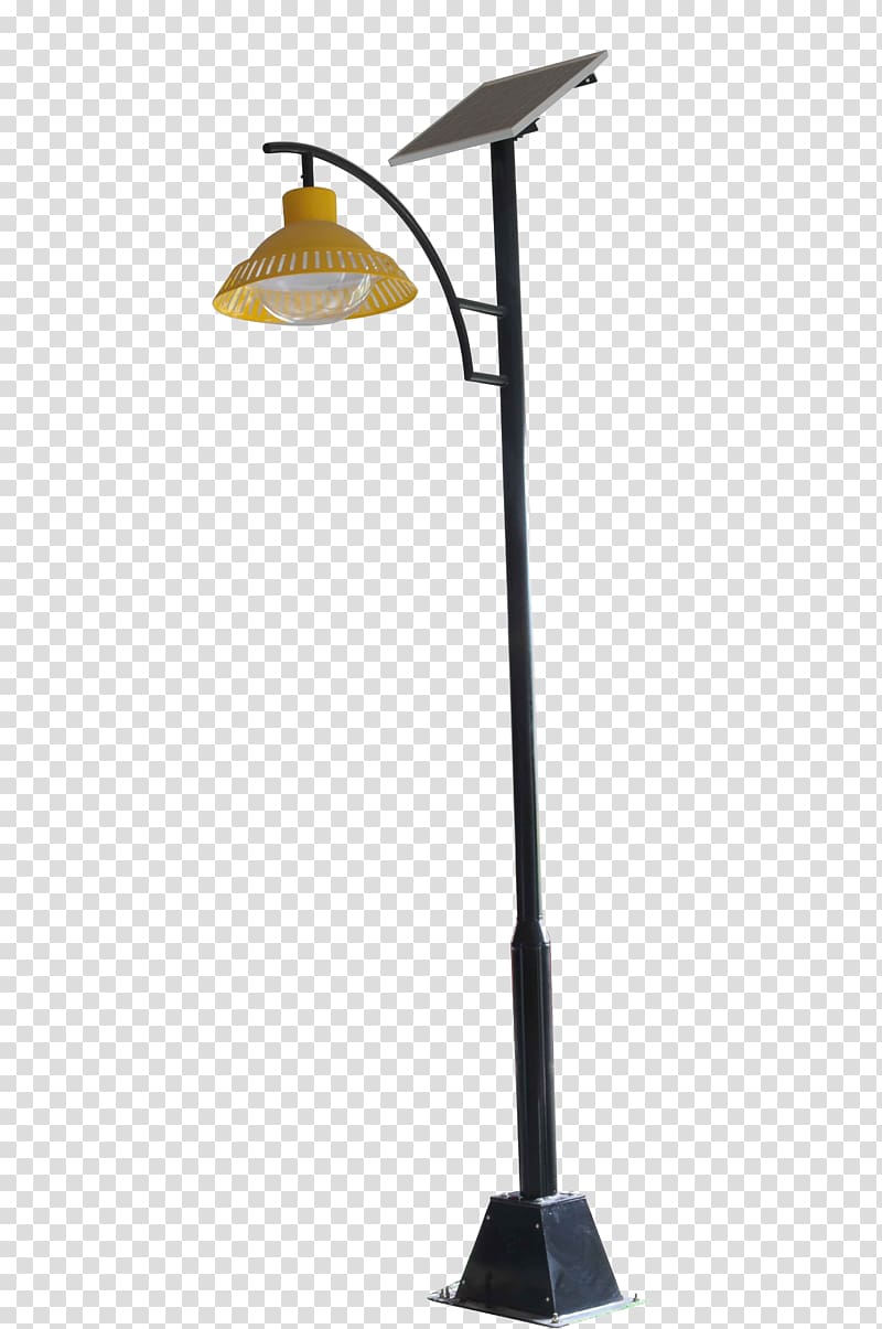 Solar energy Solar street light, Yellow shade transparent background PNG clipart