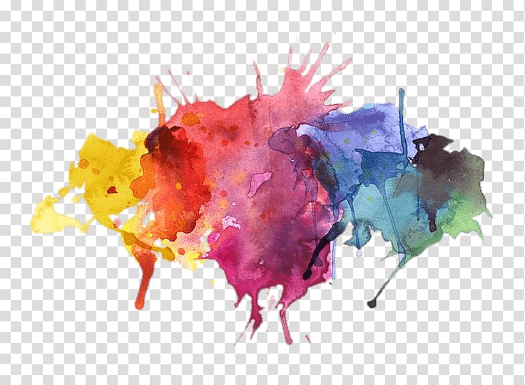 multicolored paint splash , Watercolor painting Splash, color splash transparent background PNG clipart