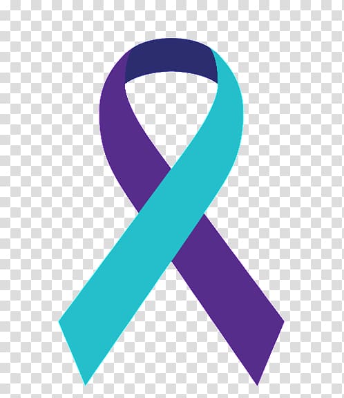 Awareness ribbon Suicide prevention Turquoise Purple ribbon, ribbon transparent background PNG clipart