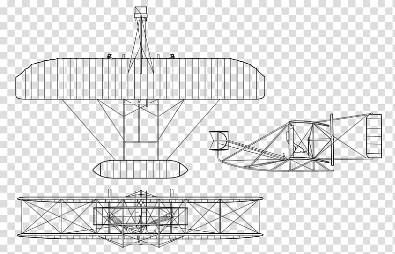 Wright Flyer III Airplane Kitty Hawk Wright brothers, Dlyer transparent background PNG clipart