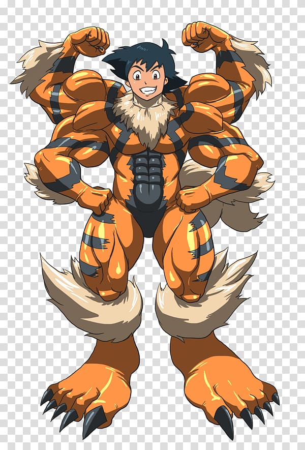 Ash Ketchum Pokémon Red and Blue Arcanine Machamp, pokemon transparent background PNG clipart