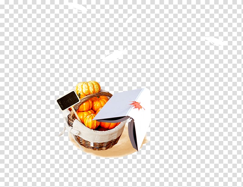 Autumn Season Cartoon Illustration, Pumpkin Basket transparent background PNG clipart