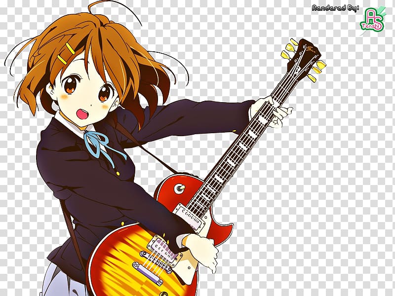 Yui Hirasawa Ritsu Tainaka Mio Akiyama Tsumugi Kotobuki Azusa Nakano, anime guitar transparent background PNG clipart