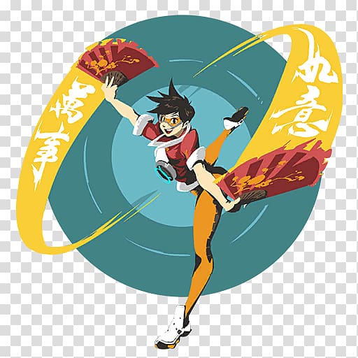 Overwatch Tracer Fan dance, others transparent background PNG clipart