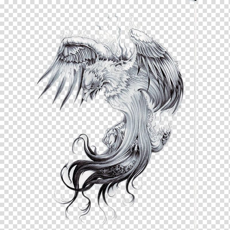 phoenix illustration, Phoenix Sleeve tattoo Nautical star, Phoenix Tattoo transparent background PNG clipart
