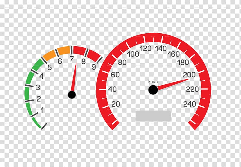 red and green speedometer, Car Speedometer Tachometer Gauge, speedometer transparent background PNG clipart