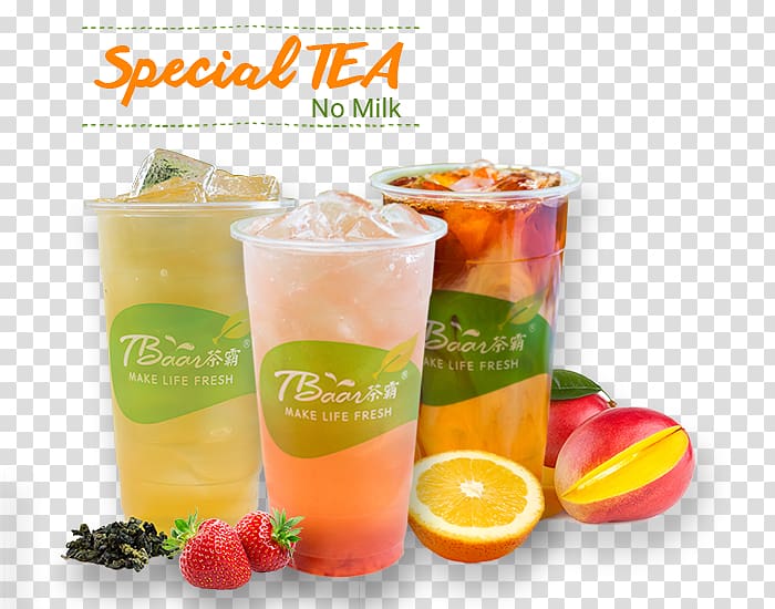 Bubble tea Milk Matcha Orange drink, fruit tea transparent background PNG clipart