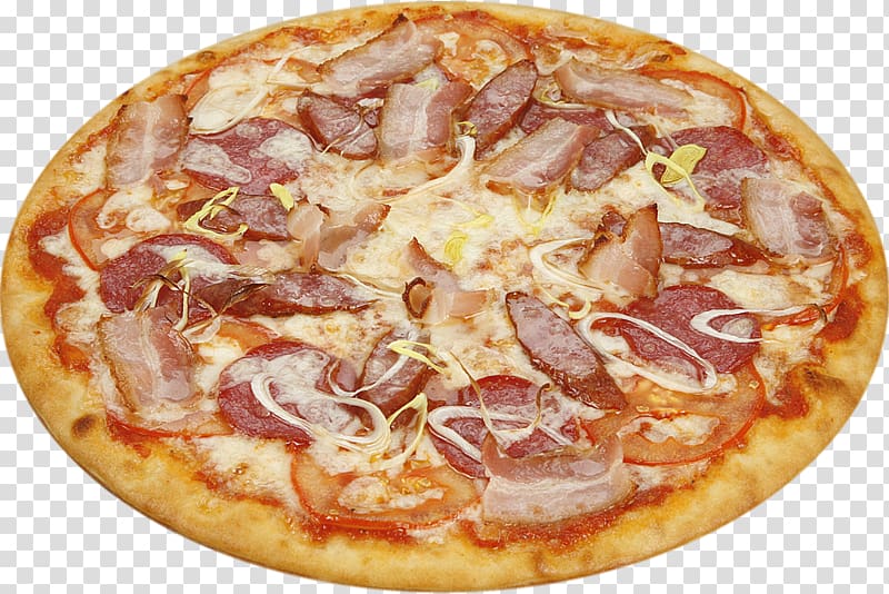 Sushi pizza Salami Calzone, pizza menu transparent background PNG clipart
