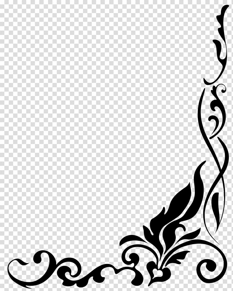 Flower Black and white , Wedding Border transparent background PNG clipart