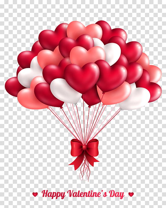 Valentines Day Heart Greeting card Balloon, cartoon balloon transparent background PNG clipart