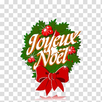 Joyeaux Noel wreath decor, Joyeux Noël transparent background PNG clipart
