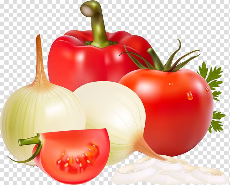 Onion ring French onion soup Tomato Bell pepper, tomato transparent background PNG clipart