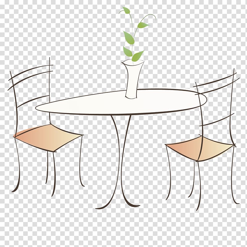 Table Chair, Hand-painted tables and chairs transparent background PNG clipart