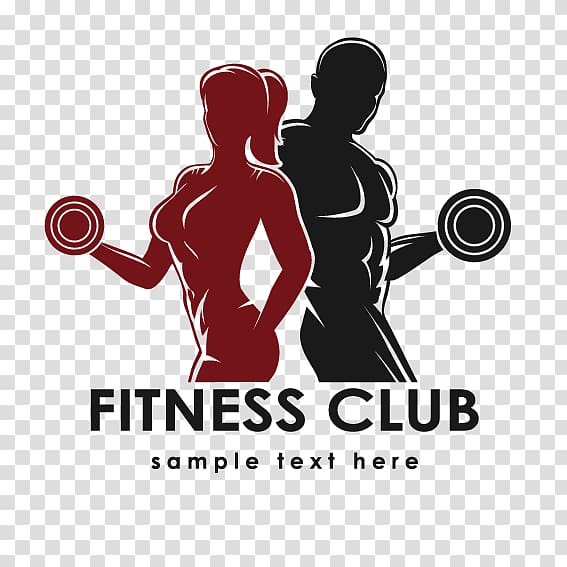 Fitness Club advertisement, Physical fitness Logo Fitness centre Bodybuilding, Men and women slimming club transparent background PNG clipart