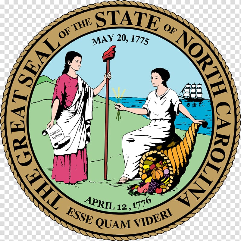 Seal of North Carolina U.S. state Symbol Flag of North Carolina, Nc transparent background PNG clipart