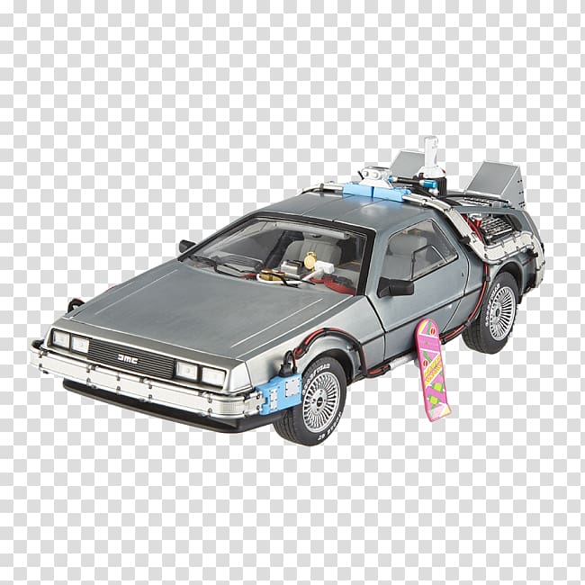 Car DeLorean time machine Hot Wheels Die-cast toy 1:18 scale diecast, car transparent background PNG clipart