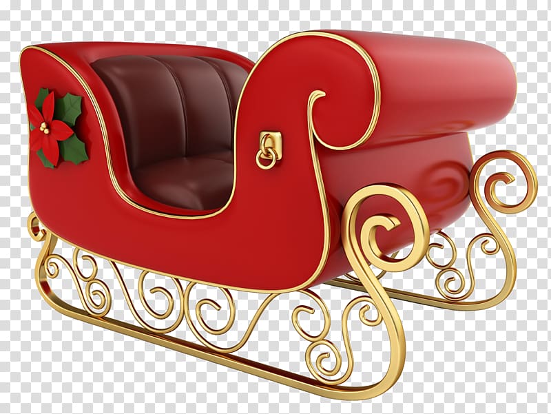 Sled Santa Claus Reindeer, santa sleigh transparent background PNG clipart