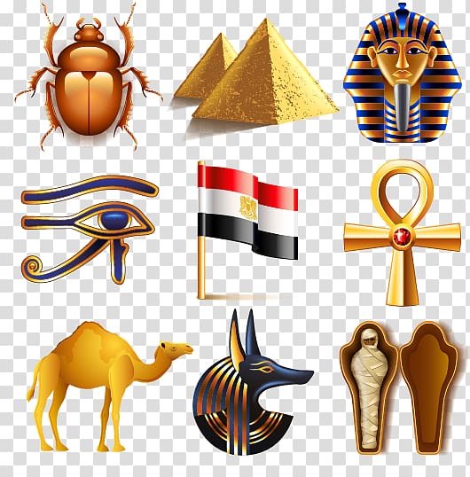 Anubis, Great Pyramid, and Camel , Icon, Mask Camel Pyramids Egyptian pharaoh mummy beetle transparent background PNG clipart