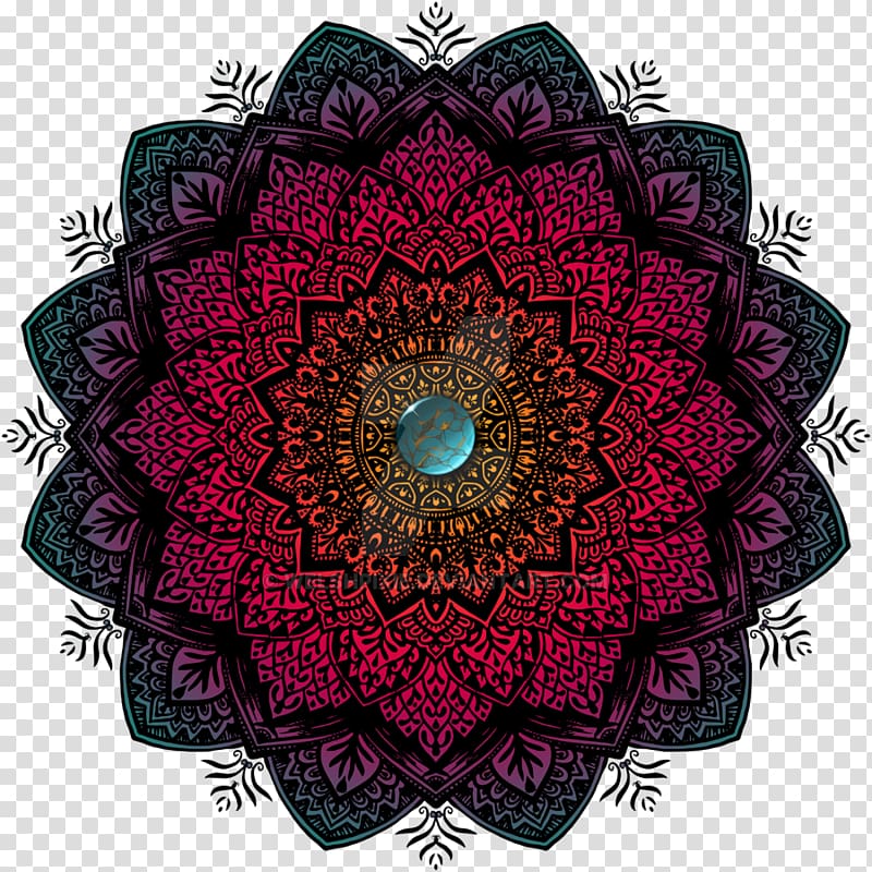 Color blindness Mandala Color vision Ishihara test, purple Mandala transparent background PNG clipart