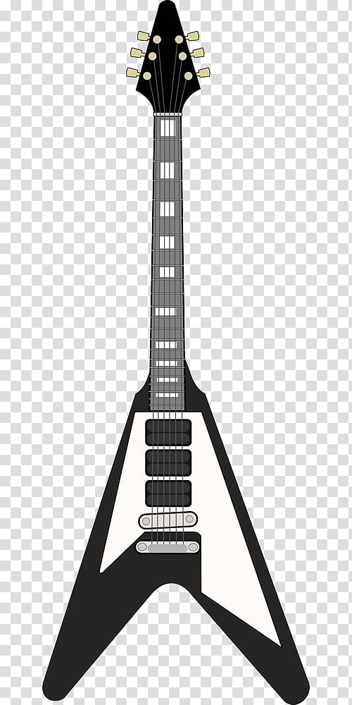 black and grey electric guitar illustration, Gibson Flying V Gibson Explorer Gibson Les Paul Guitar Gibson Firebird, Black electric guitar transparent background PNG clipart