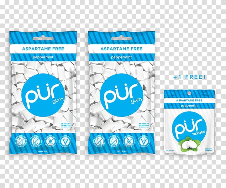 Chewing gum PÜR Gum Wintergreen Flavor Mint, BUY 2 GET 1 FREE transparent background PNG clipart