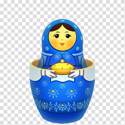 blue and yellow Russian doll illustration, Blue Russian Doll transparent background PNG clipart