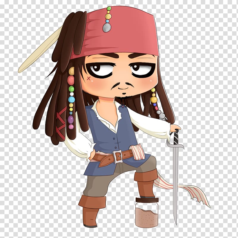 Jack Sparrow Chibi Drawing Piracy, Chibi transparent background PNG clipart