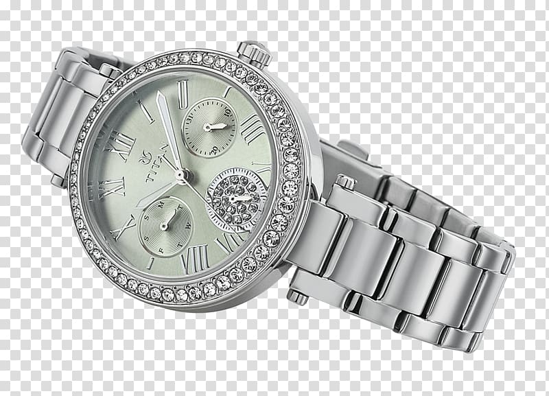 Watch strap Metal Titan Company Platinum, watch transparent background PNG clipart