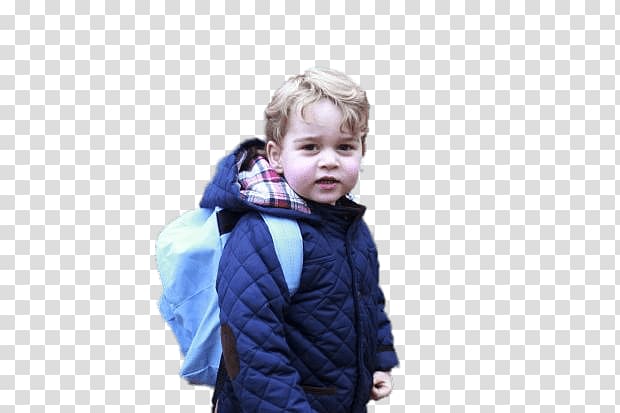 boy carrying blue backpack, Prince George Going To School transparent background PNG clipart