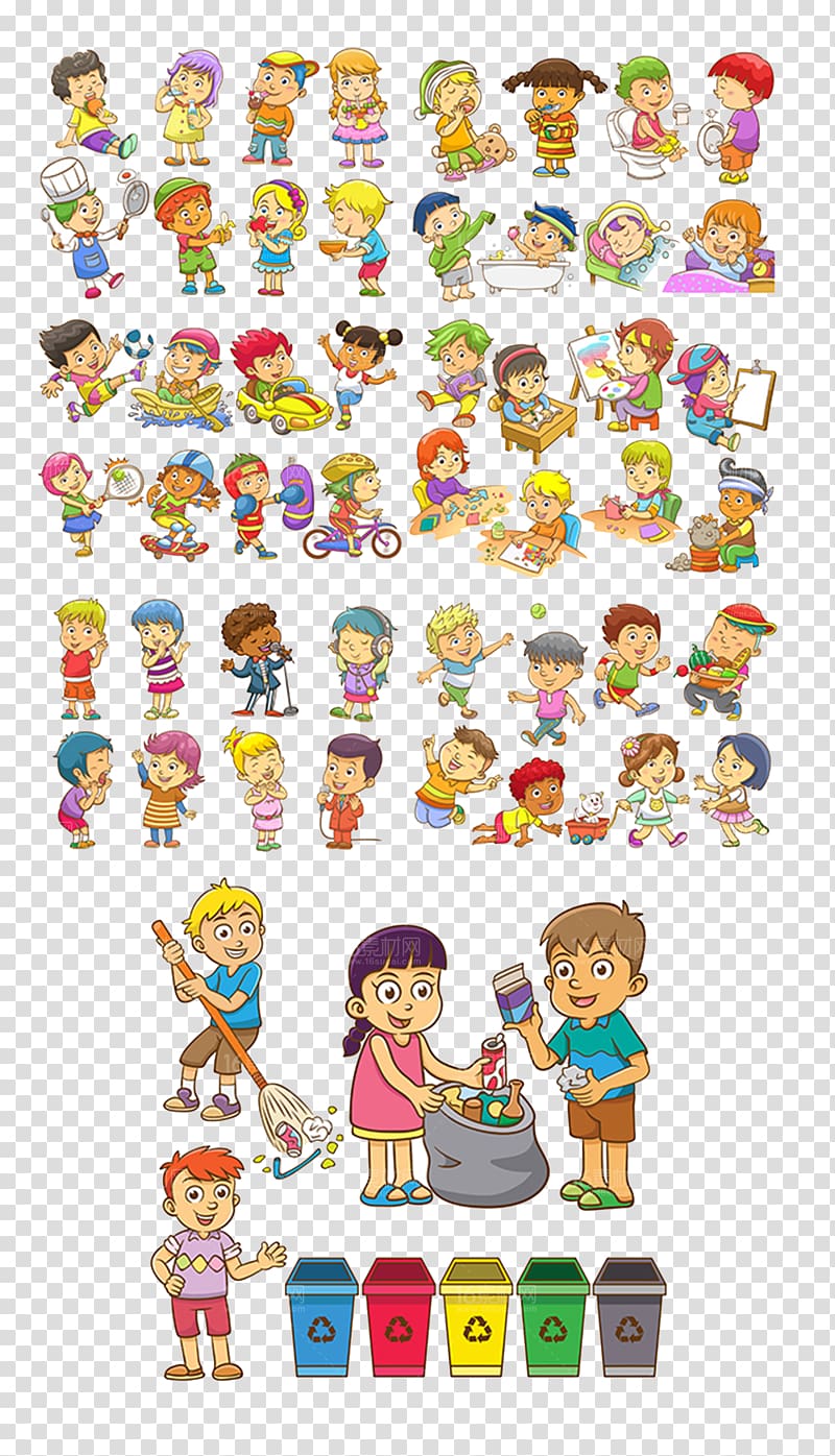 Child, Cute cartoon children transparent background PNG clipart