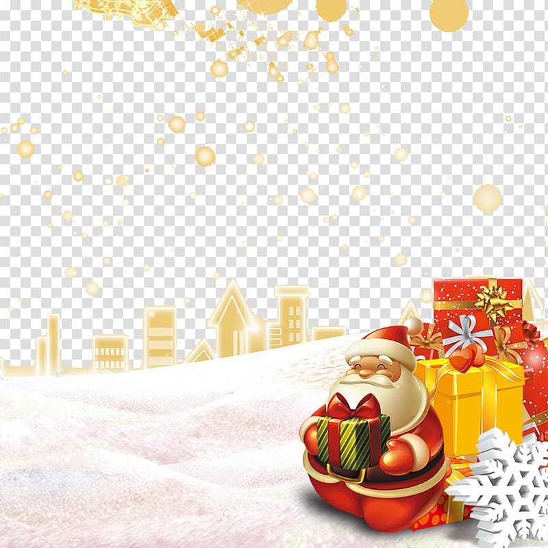 Poster Christmas gift, Santa Claus Christmas gifts background transparent background PNG clipart