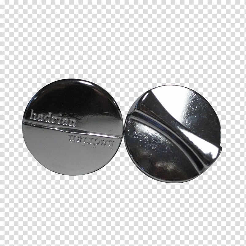 Silver Cufflink Button, silver transparent background PNG clipart