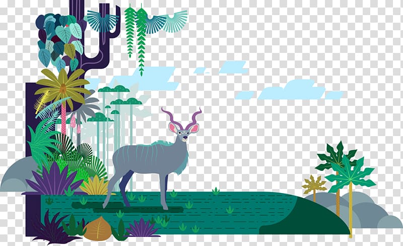 reindeer illustration, Amazon rainforest Reindeer Illustration, Forest elk transparent background PNG clipart