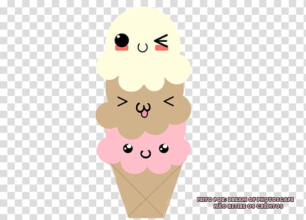 Ice Cream Cones Drawing Cupcake, kawaii transparent background PNG clipart