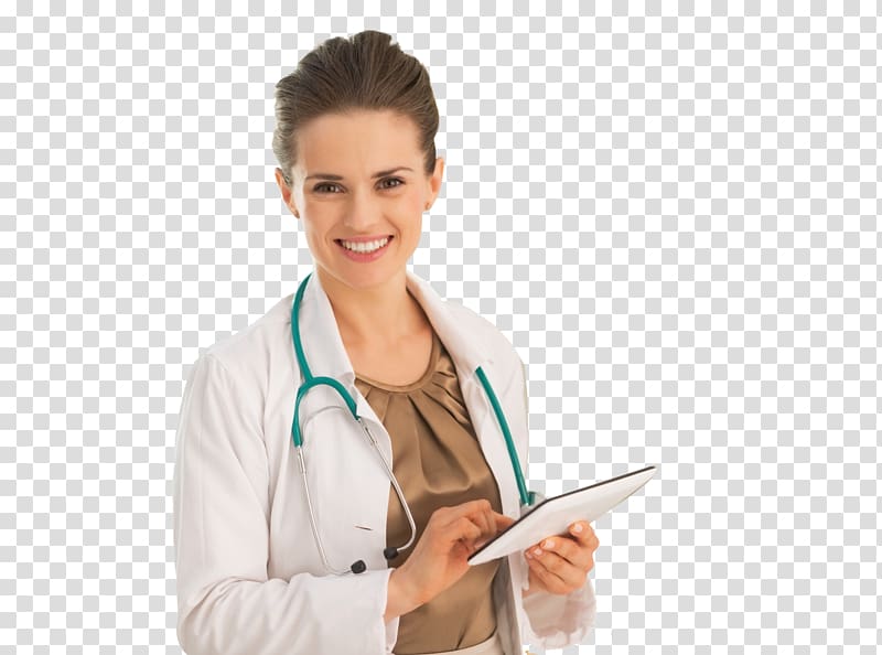 woman wearing doctor suit while using tablet computer, Physician Health Care Medicine Health professional, Female doctor transparent background PNG clipart