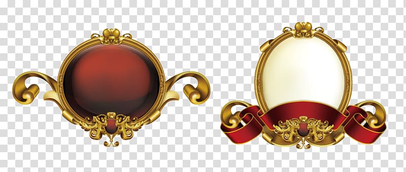 two oval frame illustrations, frame Ornament Pattern, Shield transparent background PNG clipart