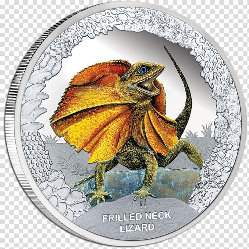 Reptile Frilled-neck lizard Australia Coin, Australian Dollar transparent background PNG clipart