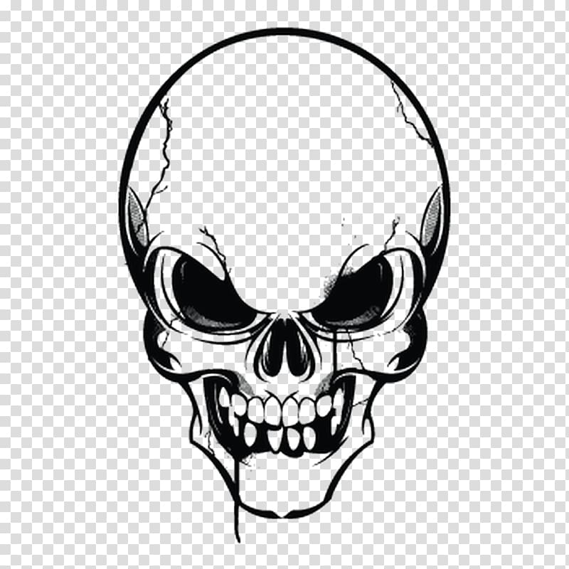 Human skull symbolism , fashion theme transparent background PNG clipart
