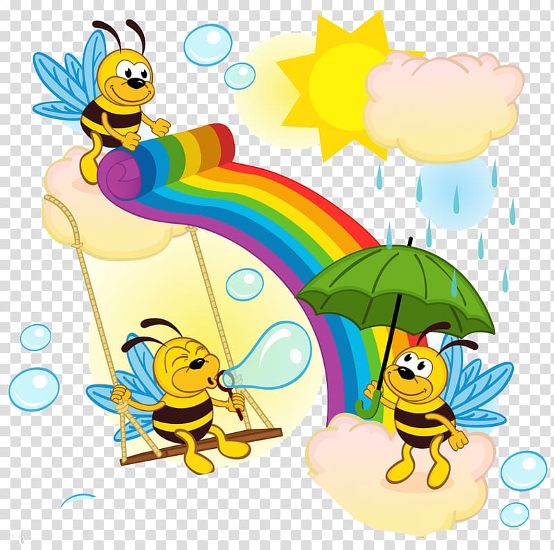 Bee Euclidean Illustration, Cute bee transparent background PNG clipart