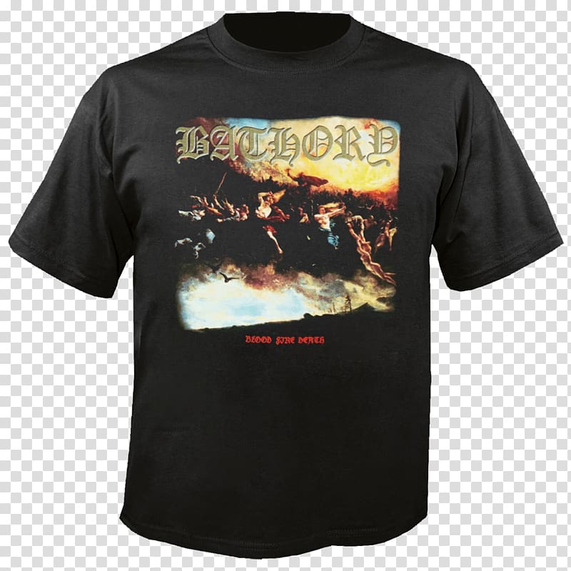 T-shirt Hoodie Bathory Blood Fire Death, T-shirt transparent background PNG clipart