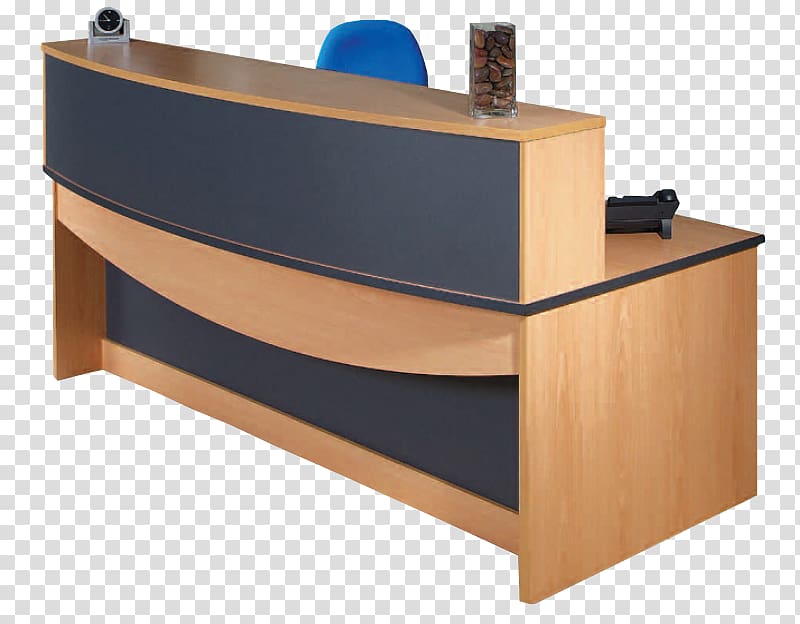 Desk Chest of drawers Furniture European Office, reception counter transparent background PNG clipart