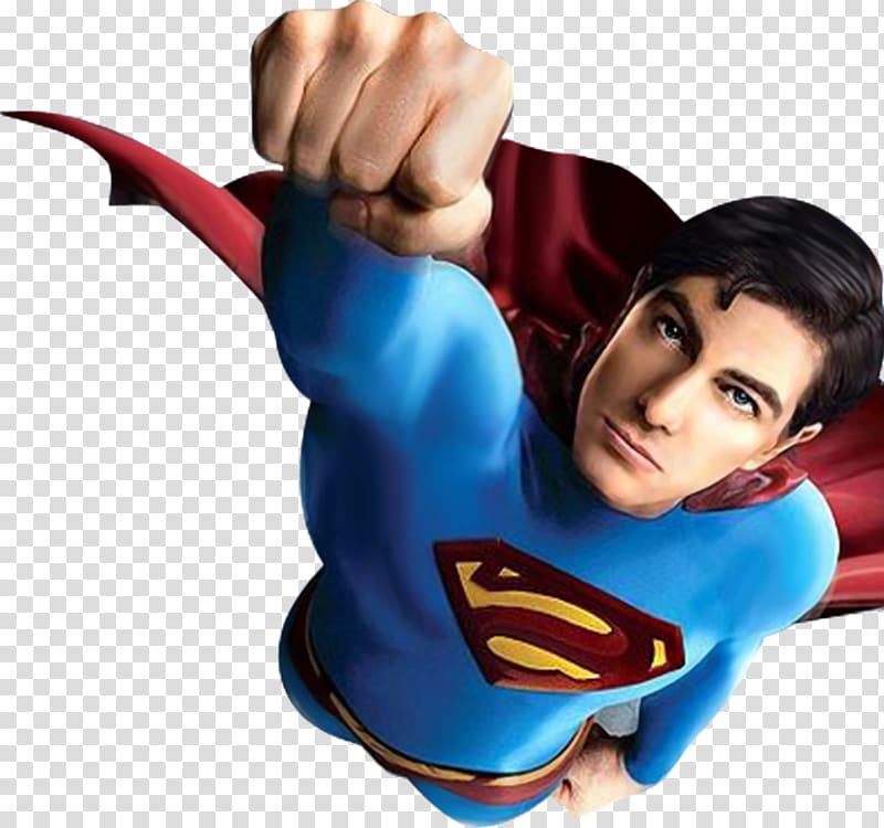 DC Superman flying illustration, Clark Kent Superman logo Brandon Routh, Superman transparent background PNG clipart