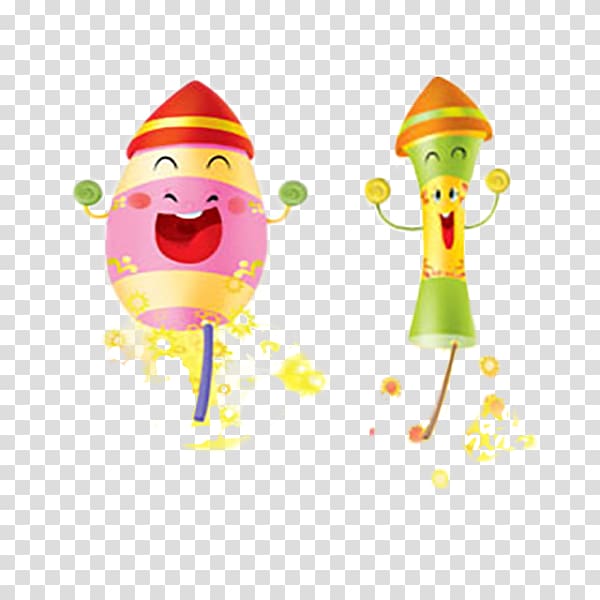 Chinese New Year Firecracker , Cartoon fireworks transparent background PNG clipart